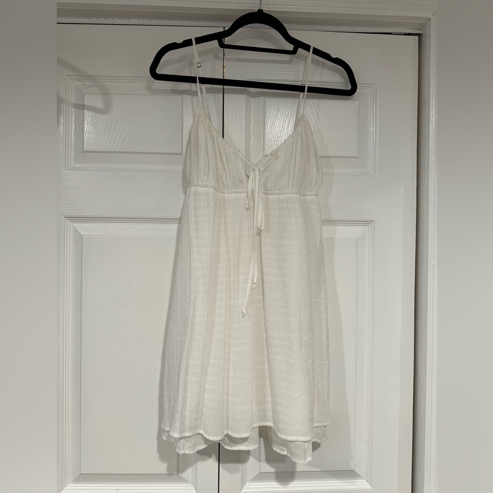 Tillys - Sun Dress - Adjustable Spaghetti Straps - White - L
